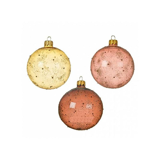 Boule de Noël or/marron/terre décorations de Noël assorties 8 cm pcs 1