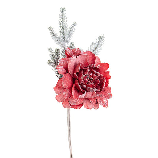 Décoration de Noël Pivoine Lynda Rouge h32 cm