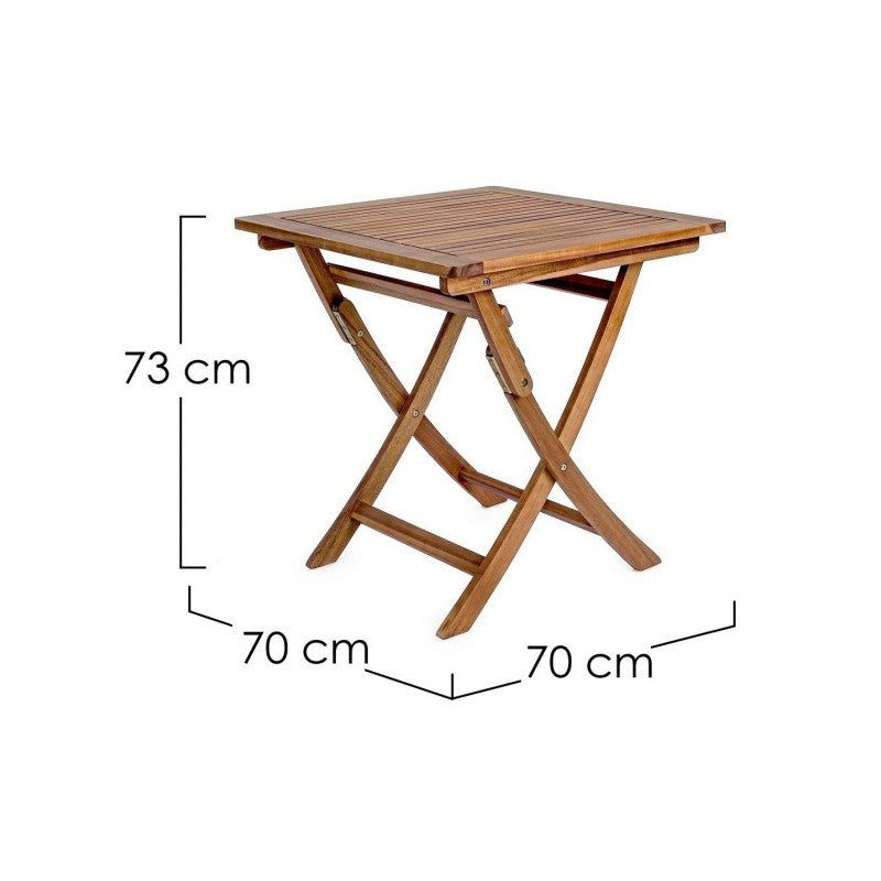 Table d'extérieur Noemi en bois d'acacia pliante 70x70x h73 cm Iperbriko