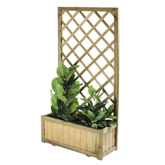 Jardinière avec grille autoclavée 75x30x140 pour salon de jardin