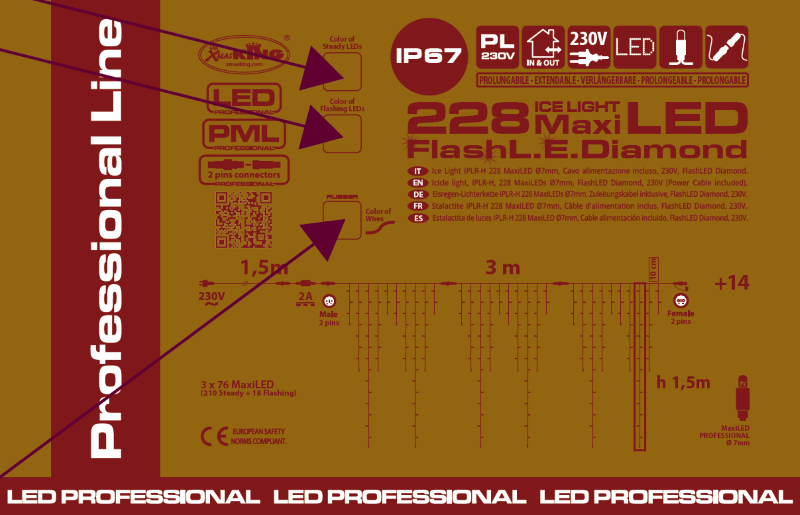 Ice Light 228 MaxiLED (18F) 3 m x H1,5m IP67