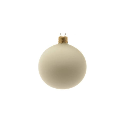 Boule de Noël en verre décoration sapin de Noël, blanc mat, 6 cm