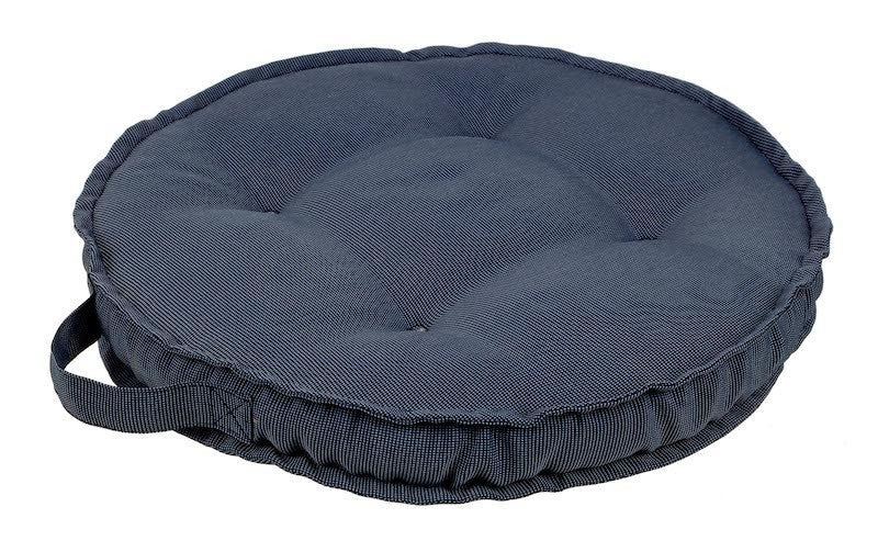 Coussin rond poly bleu