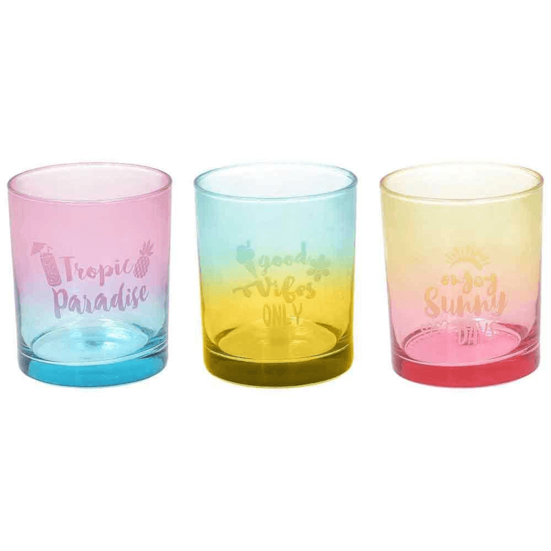 Set de 3 Verres 280 Cc Verre Multicolore Sunset Line