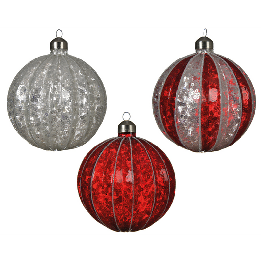 Boule de Noël en verre couleurs assorties Ø10 cm