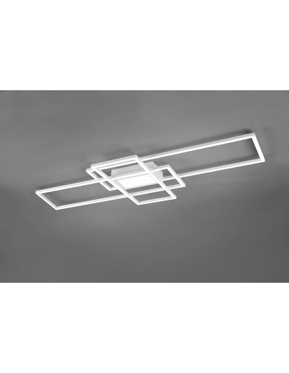 Plafonnier Irvine 3 rectangles LED 60w blanc L105 cm dimmable Trio Lighting