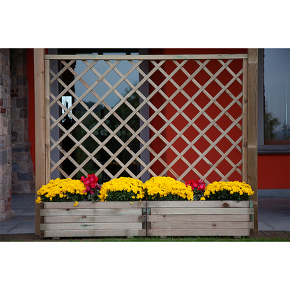 Jardinière avec grille composition tournesol