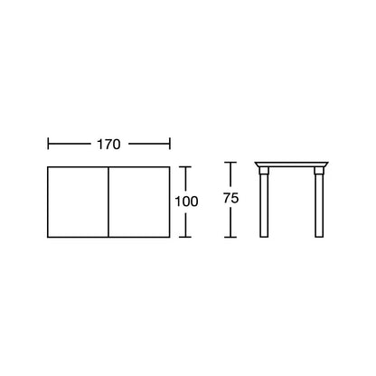 Table de jardin Intreccio - 170x100 cm - Usage intérieur/extérieur