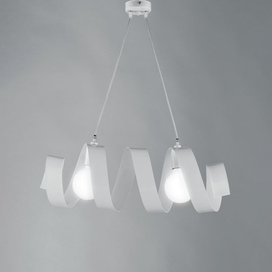 Chandelier de suspension moderne en fer deux lumières blanches 54x H20 cm