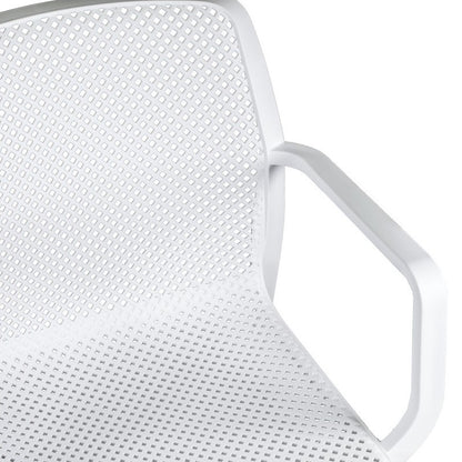 Chaise de jardin en polypropylène avec accoudoirs blanc Dalian 46,5X53,5X H55 Cm