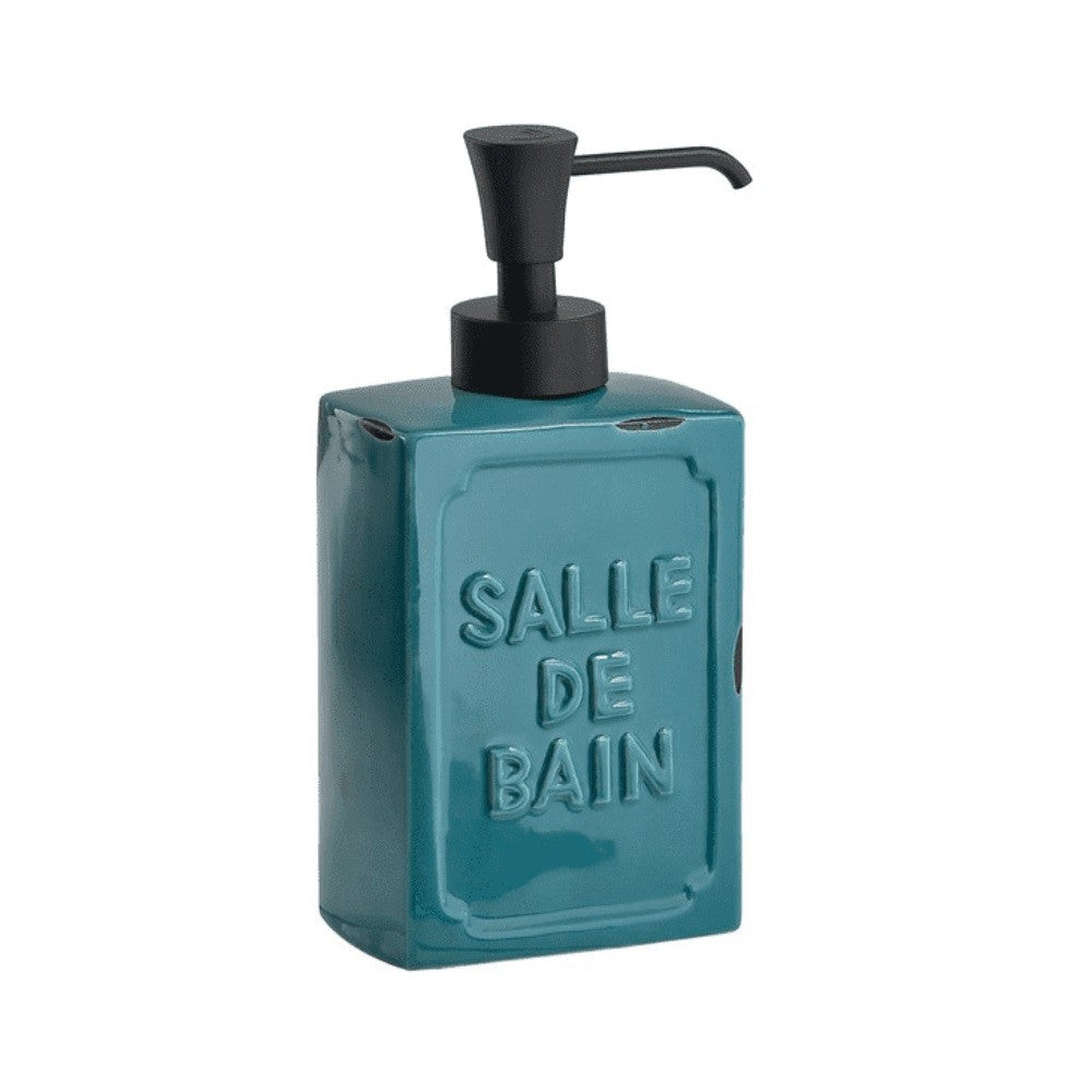 Distributeur de savon en céramique bleue Vivienne Gedy