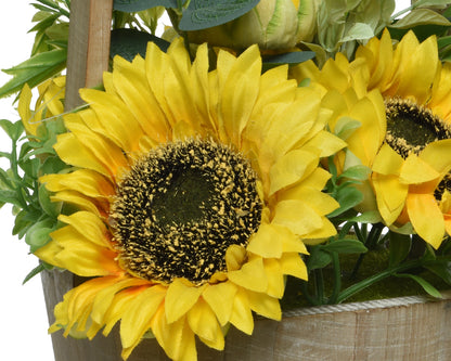 Tournesol dans un vase en polyester jaune