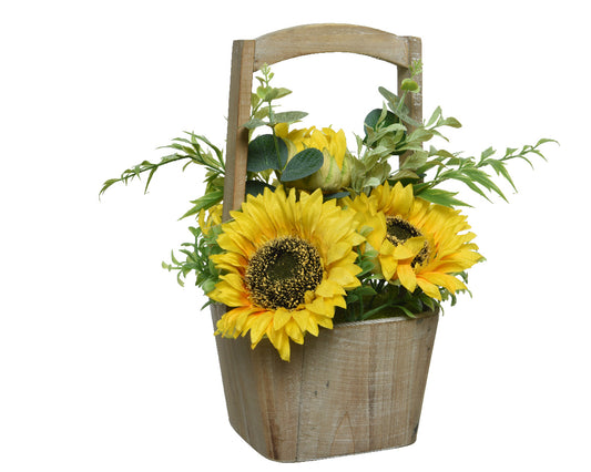 Tournesol dans un vase en polyester jaune