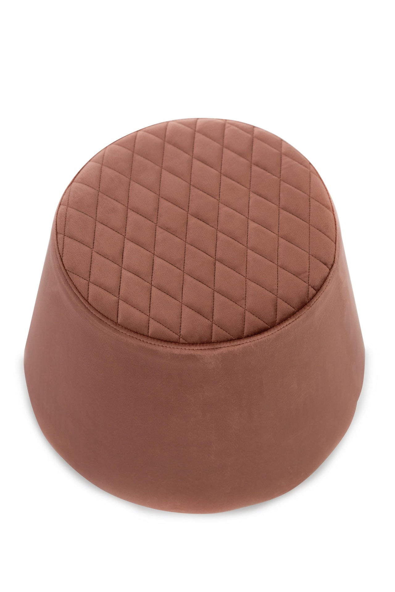 Pouf velours métal vieux rose 46,5 x 46,5 xh 33 cm