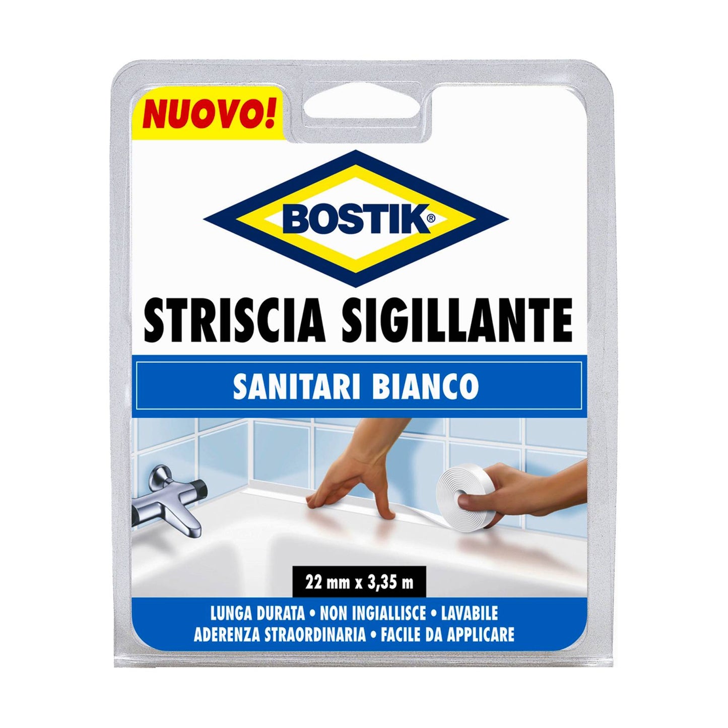 Bande d'étanchéité Bostik Strip, largeur 22 mm et longueur 3,35 m.