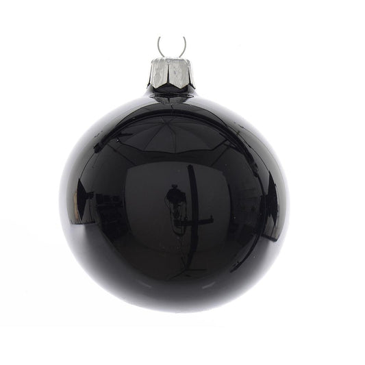 Boule de Noël en Verre Noir Brillant D15