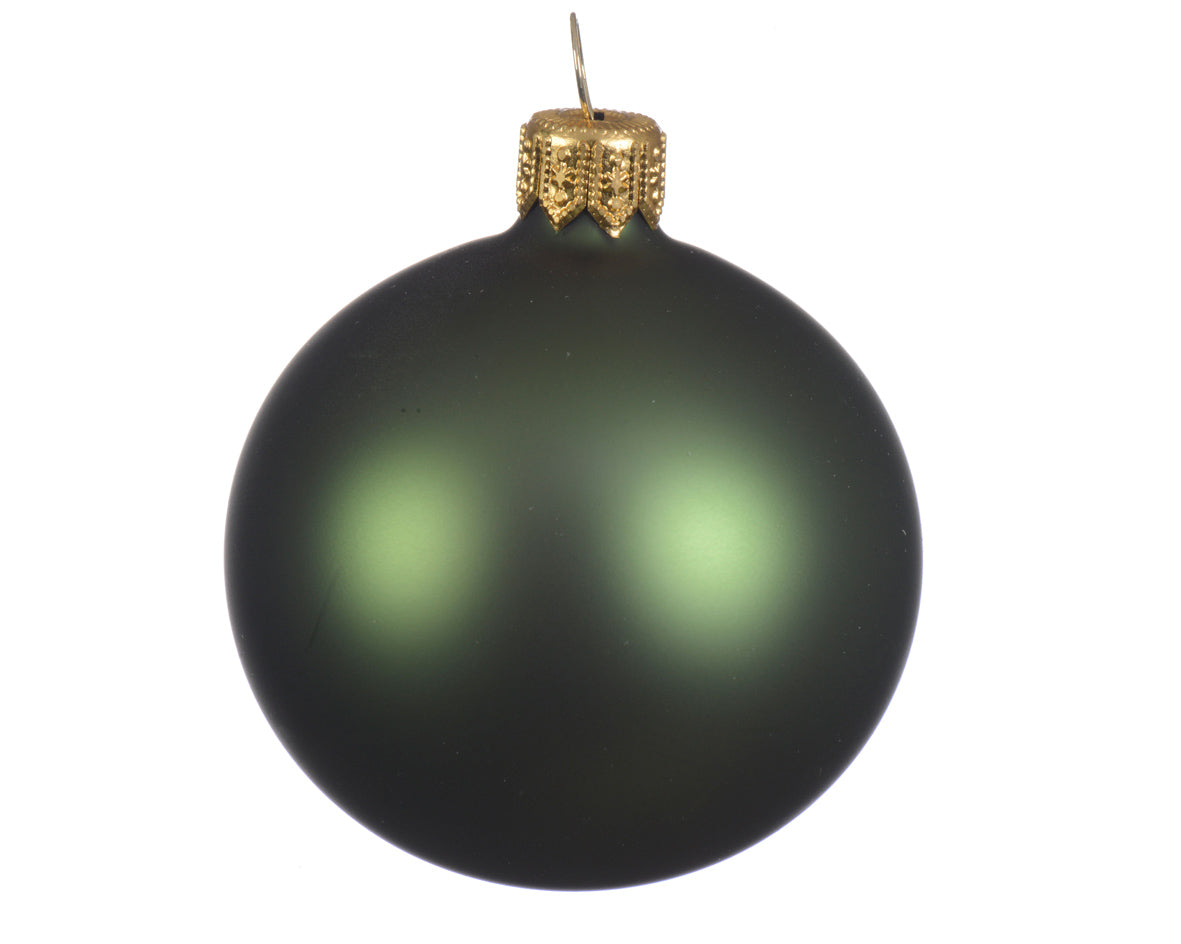 Boule de Noël Boule en verre opaque de couleur vert sapin ø 8cm