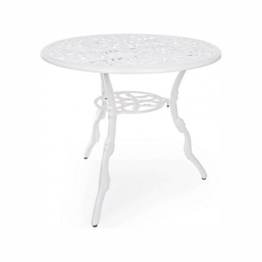 Table Victoria ronde blanche en aluminium D80 cm