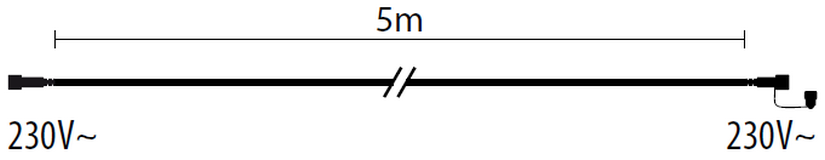 Rallonge PL E27 / PML 2x1,5mm2 5m
 lumières de Noël