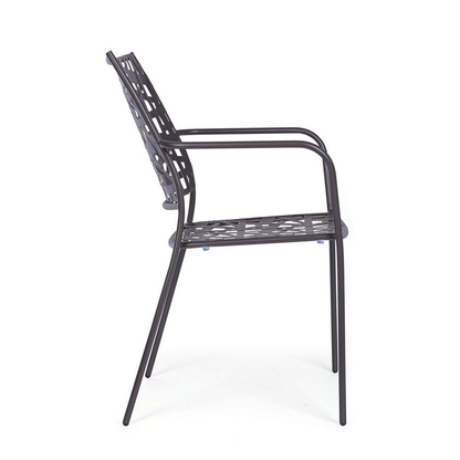 Chaise Kelsie anthracite avec accoudoirs