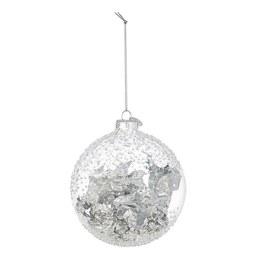 YANA Boule de Noël boule de Noël en verre argenté 10 cm