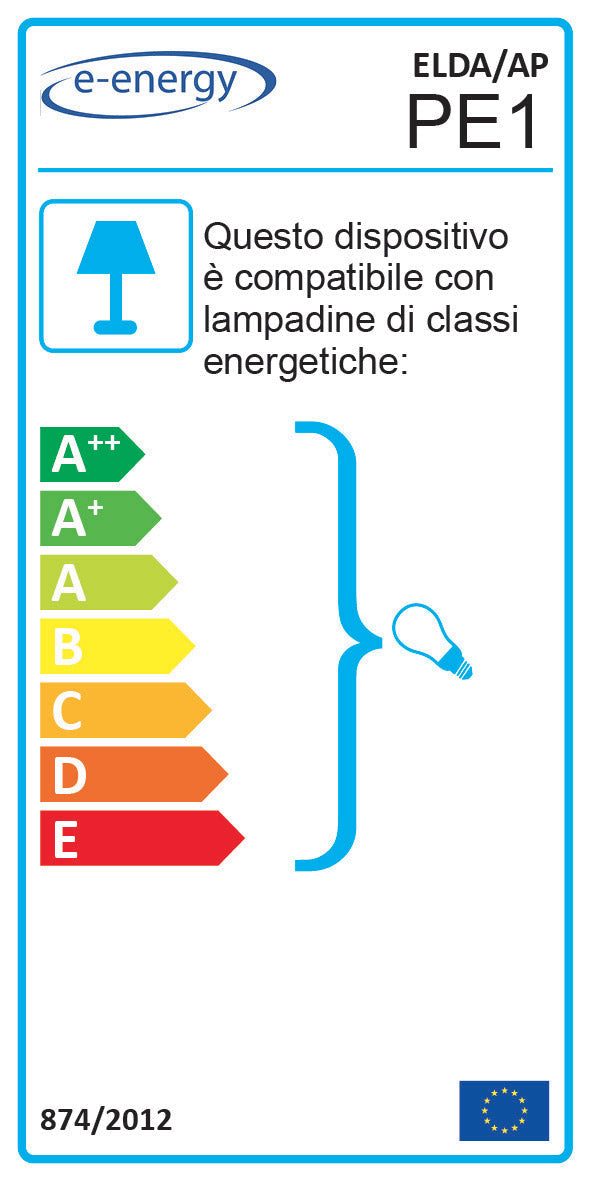 Applique 1xE27 Finitions Plaque de Verre Chrome Blanc E-Energy