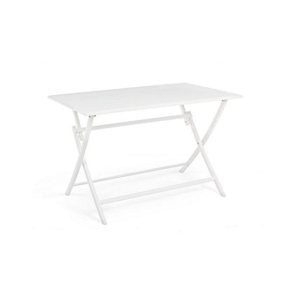 Table d'extérieur ELIN en aluminium blanc 110x70x h71 cm