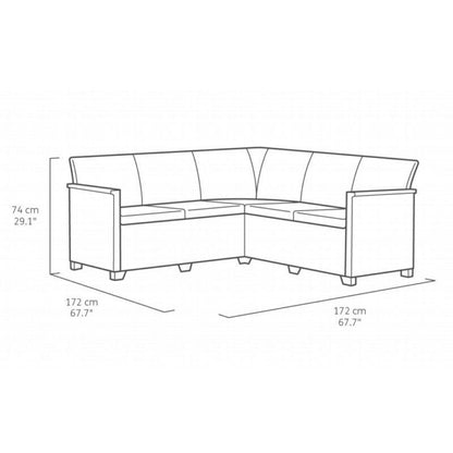 Ensemble Emma Corner graphite avec coussins