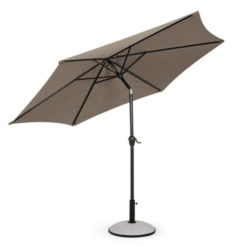 Kalife Parapluie 2,7 m Gris Tourterelle - Structure Enduit de Poudre, Mât en Aluminium, Toile Polyester 160g/m2