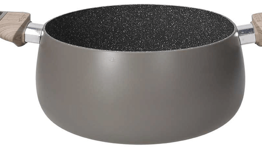 Casserole antiadhésive avec 2 manches en aluminium gris tourterelle 24x11,5h cm