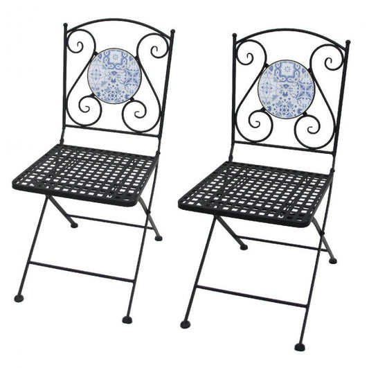 Chaises Mosaïque Azulejos 2 pièces