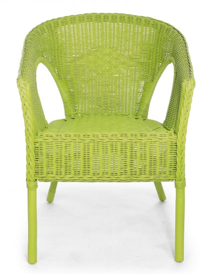 Fauteuil en rotin vert Alliss - Dimensions : 58x61x74 cm