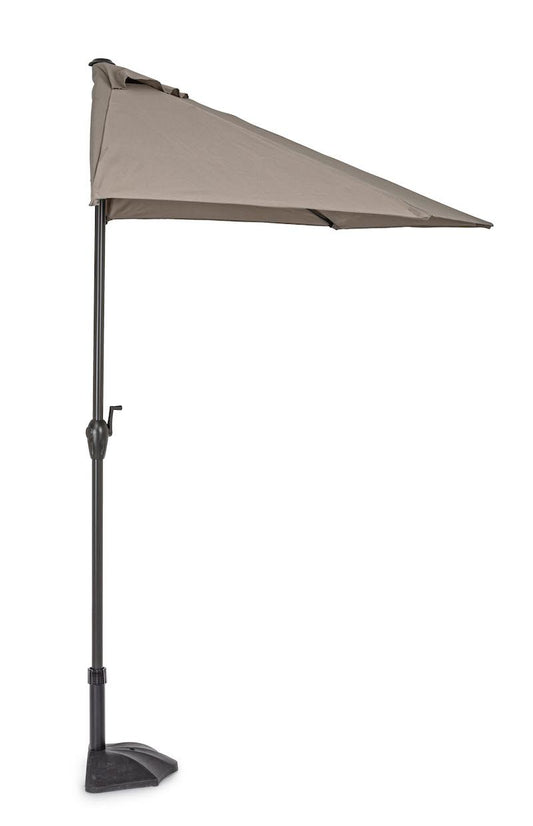 Parapluie Mezzaluna 2.7 Gris Tourterelle - Structure en Acier Enduit de Poudre, Auvent en Polyester 160g/m2