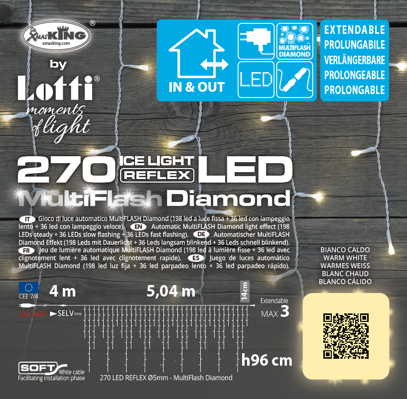 Ice Light 270 MiniLED MultiFLASH 504xH96cm
 lumières de Noël