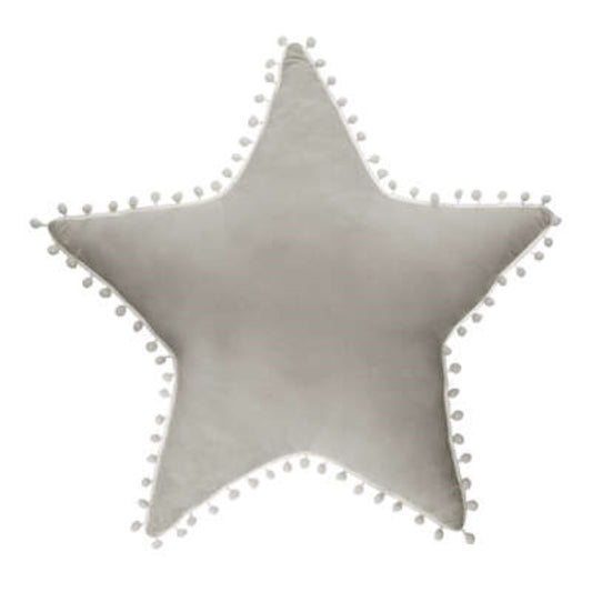 Coussin étoile gris clair L50 x P 4 x H 50 cm