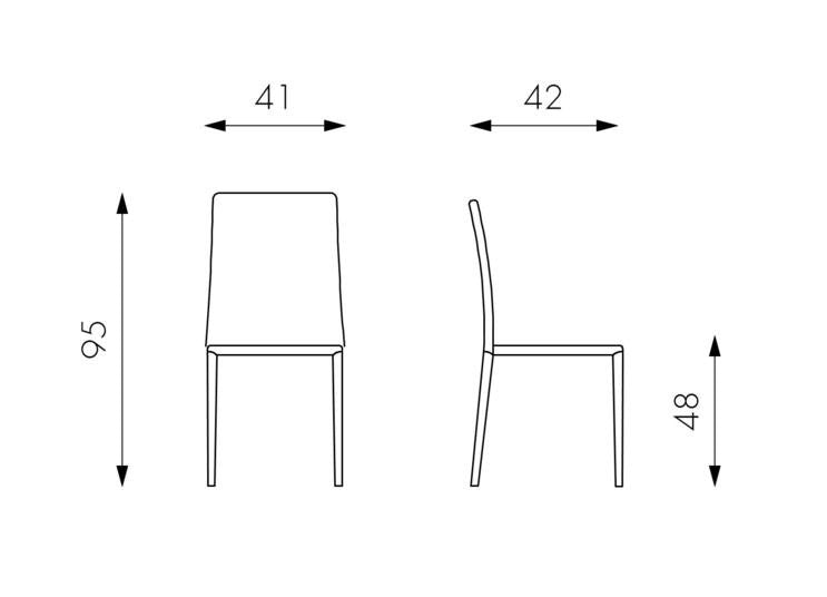 4xChaise en simili cuir gris foncé avec structure en métal recouvert 41x4h.95 cm 