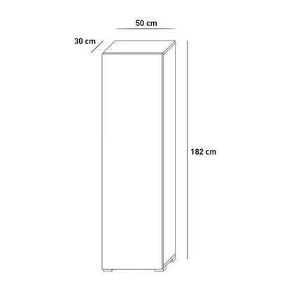 Armoire avec porte sept étagères blanc avec porte en béton