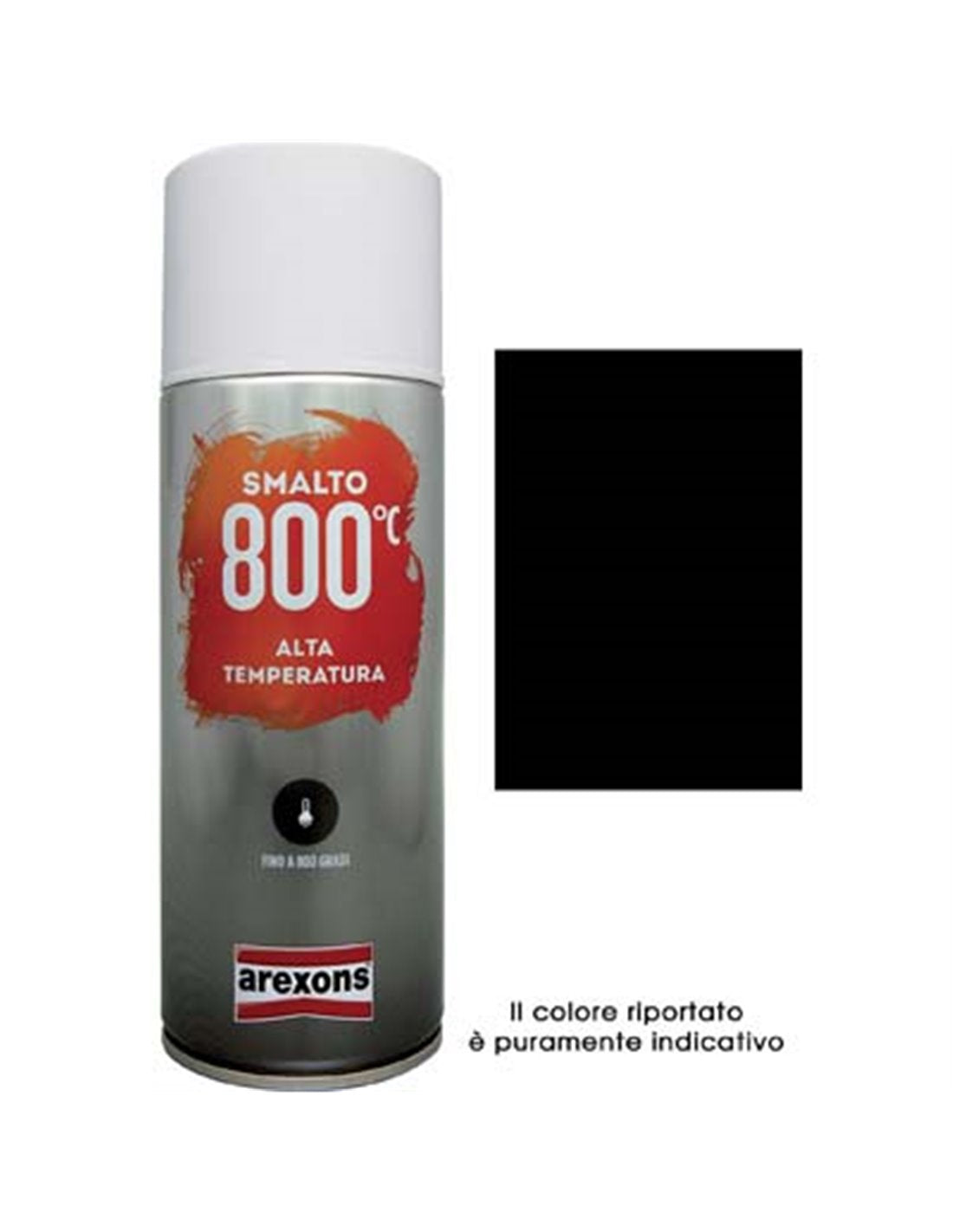 Vernis en spray Arexons 100% acrylique résistant aux hautes températures, couleur noire, format 400 ml.