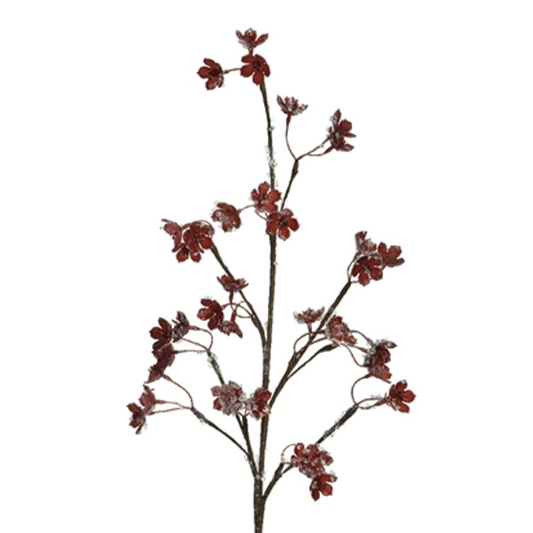 Branche de sucre pailletée rouge H 64 cm