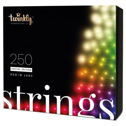 Twinkly STRINGS Lumières de Noël intelligentes 250 LED RGBW II génération Câble noir