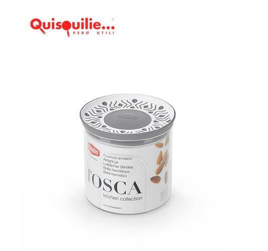 Bocal Tosca 0,7 Lt Gris Rond Hermétique, Pour Des Aliments de Qualité Extra Fabriqué en Italie