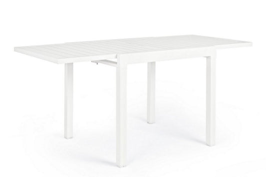 Table en aluminium enduit de poudre 83-166x80 blanc Yk11