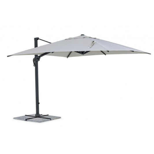Bras de parasol Ines en aluminium gris clair 3x3 cm
