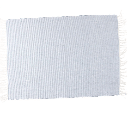 Set de table rectangulaire 35x50 cm en coton recyclé bleu clair Basic Line