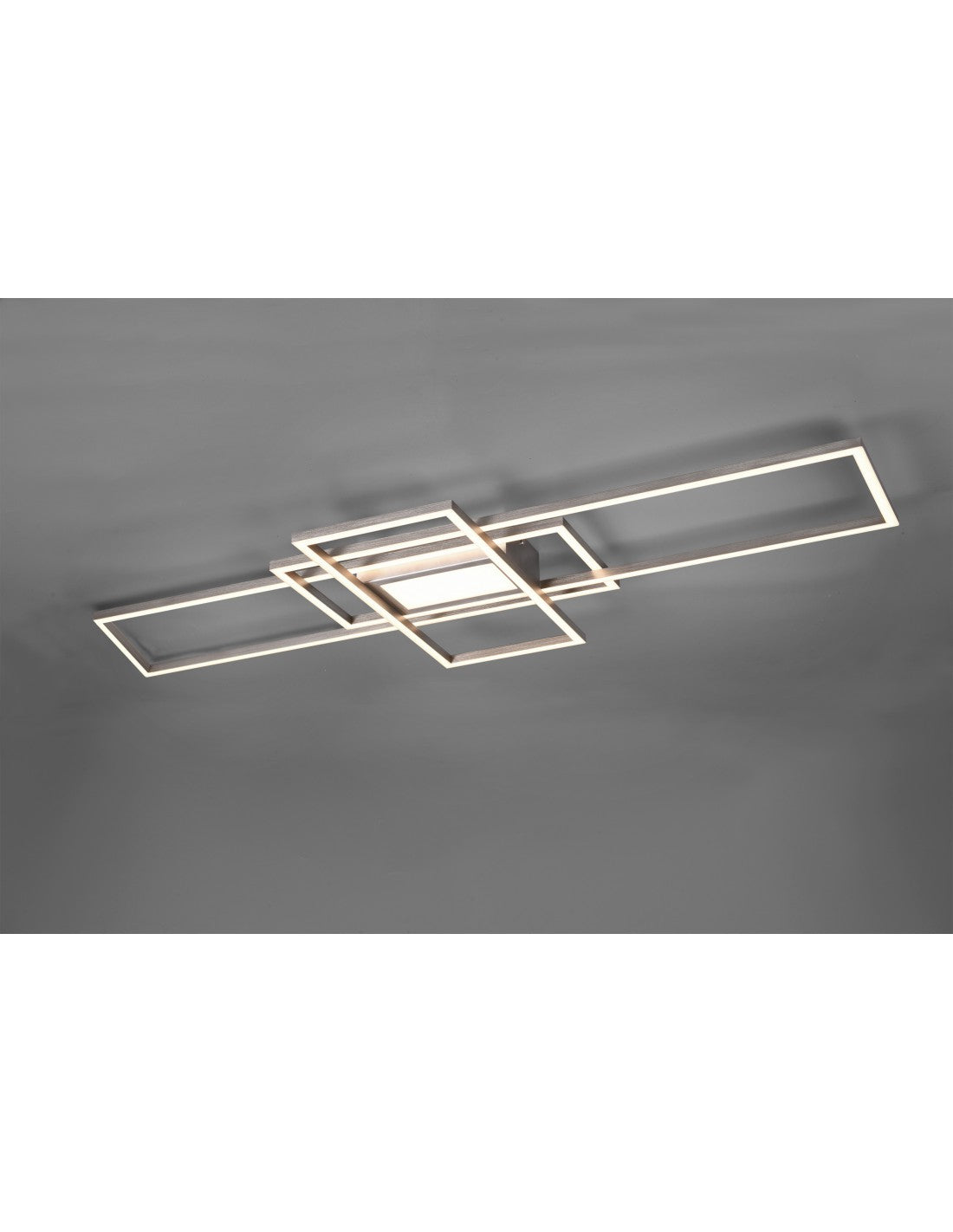 Plafonnier Irvine 3 LEDs Rectangle 60w Nickel L105 cm Intensité variable Trio Lighting