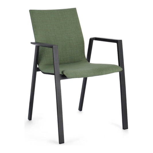 Chaise Odéon avec accoudoirs anthracite et olive