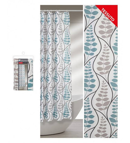 Rideau de douche style floral géométrique Feridras 240x200 en tissu.