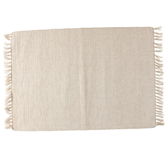 Set de table rectangulaire 35x50 cm en coton recyclé beige Basic Line