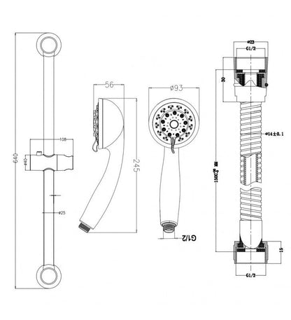 Loquet Pratika Série 5 Jets avec Raccord Ventouse et Porte Savon Transparent