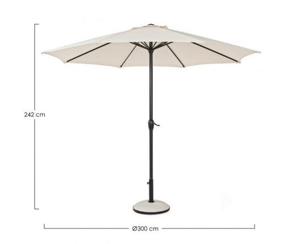 Parasol Kalife avec joint en aluminium écru de 3 mètres